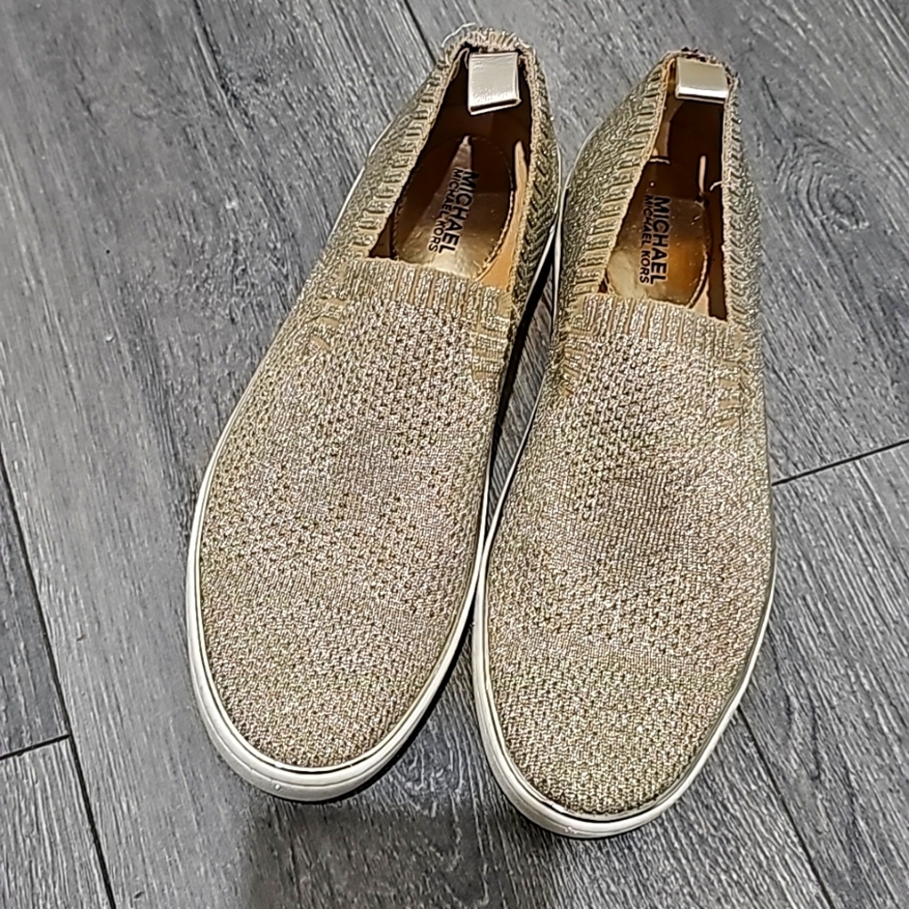 Micheal Kors gold slip on sneakers size 7.5